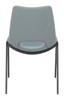 Desi Azure Gray (Set of 2) Steel and Polyurethane Armless Dining Chair