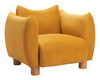 Meia Mustard Ash Wood and Polyester Accent Chair
