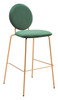 Odessa Green & Gold (Set of 2) Steel and Polyester Barstool