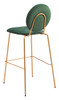 Odessa Green & Gold (Set of 2) Steel and Polyester Barstool