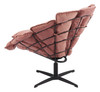 Kipas Pink Steel and Polyester Swivel Accent Chair