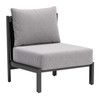 Horizon Gray Aluminum and Olefin Accent Chair for Outdoor Use