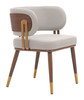 Brew Beige & Walnut Steel and Polyurethane Dining Chair