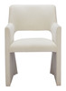 Minet Linen White Poplar Wood and Polyester Dining Chair