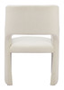 Minet Linen White Poplar Wood and Polyester Dining Chair