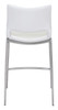 Ace White & Silver (Set of 2) Stainless Steel and Polyurethane Counter Stool
