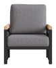 Naru Gray Aluminum and Polyester Accent Chair for Outdoor Use