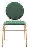 Odessa Green & Gold (Set of 2) Steel and Polyester Dining Chair
