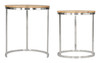 Bari Natural Mango Wood and Iron Round Nesting Table Set