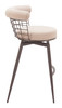Saku Beige & Brown Steel and Polyester Swivel Barstool