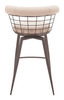 Saku Beige & Brown Steel and Polyester Swivel Barstool