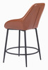 Vila Brown (Set of 2) Steel and Polyurethane Counter Stool