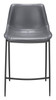Magnus Dark Gray & Black (Set of 2) Steel and Polyurethane Counter Stool