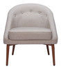 Carter Gray Rubberwood and Polyester Accent Chair