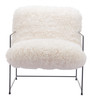 Pelut White Stainless Steel and Polyester Accent Chair