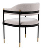 Zadar Misty Gray Steel and Polyester Dining Chair