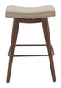 Divat Beige & Walnut (Set of 2) Steel and Polyurethane Counter Stool