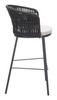 Freycinet Black (Set of 2) Steel and Polyester Barstool for Outdoor Use