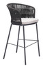Freycinet Black (Set of 2) Steel and Polyester Barstool for Outdoor Use
