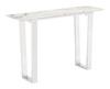 Atlas White & Silver Composite Stone and Stainless Steel Console Table