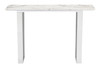 Atlas White & Silver Composite Stone and Stainless Steel Console Table