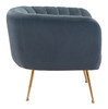 Deco Gray Stainless Steel and Polyester Accent Chair