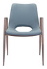 Desi Azure Gray & Walnut (Set of 2) Steel and Polyurethane Dining Chair
