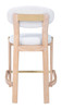 Rilou White & Natural (Set of 2) Rubberwood and Steel Counter Stool