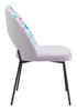 Torrey Multicolor Print & Gray (Set of 2) Steel Dining Chair