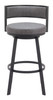 Gimsby Gray Steel and Polyurethane Swivel Barstool