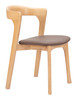 Pioro Brown & Natural (Set of 2) Elm Wood and Polyurethane Dining Chair