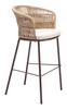 Freycinet Natural (Set of 2) Steel and Polyester Barstool for Outdoor Use