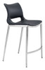 Ace Black & Silver (Set of 2) Stainless Steel and Polyurethane Counter Stool