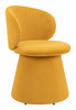 Oblic Orange Polyester Swivel Dining Chair