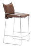 Pola Brown Steel and Polyurethane Counter Stool