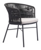 Freycinet Black (Set of 2) Steel and Polyester Dining Chair for Outdoor Use