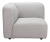 Biak Gray Poplar Wood and Polyester Corner Chair