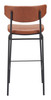 Charon Vintage Brown (Set of 2) Steel and Polyurethane Barstool