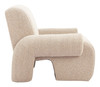 Rura Heathered Beige Pine Wood and Polyester Accent Chair