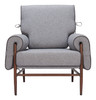 Klem Gray Steel and Polyester Accent Chair