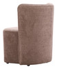 Bambun Taupe Eucalyptus Wood and Steel Dining Chair with Wheels