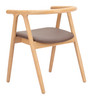 Peker Brown & Natural (Set of 2) Elm Wood and Polyurethane Dining Chair