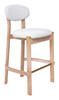 Rilou White & Natural (Set of 2) Rubberwood and Steel Barstool