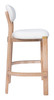Rilou White & Natural (Set of 2) Rubberwood and Steel Barstool