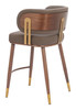 Brew Brown & Walnut Steel and Polyurethane Counter Stool