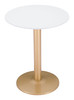 Alto White & Gold Steel Round Bistro Table