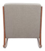 Hady Gray Rubberwood and Polyester Rocking Chair