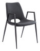 Desi Black (Set of 2) Steel and Polyurethane Dining Chair
