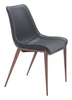 Magnus Black & Walnut (Set of 2) Steel and Polyurethane Dining Chair