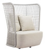 Hudu Beige Aluminum and Polyester Accent Chair for Outdoor Use